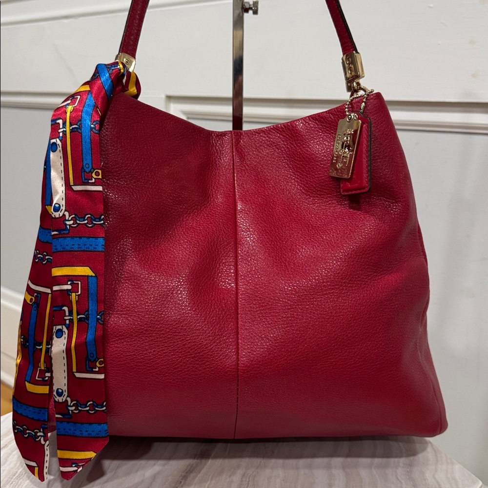 Coach Bag Madison Phoebe Red Leather Shoulder Bag - Picture 4 of 17